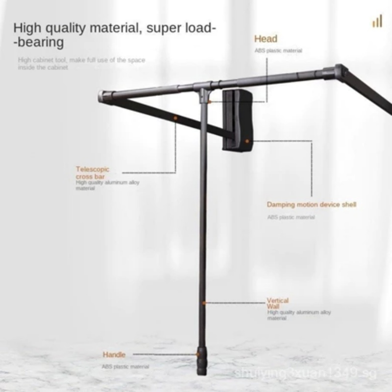 🇸🇬🔥【Genuine sale】 NEW Pull-Down Clothes Rail Household Cloakroom ...