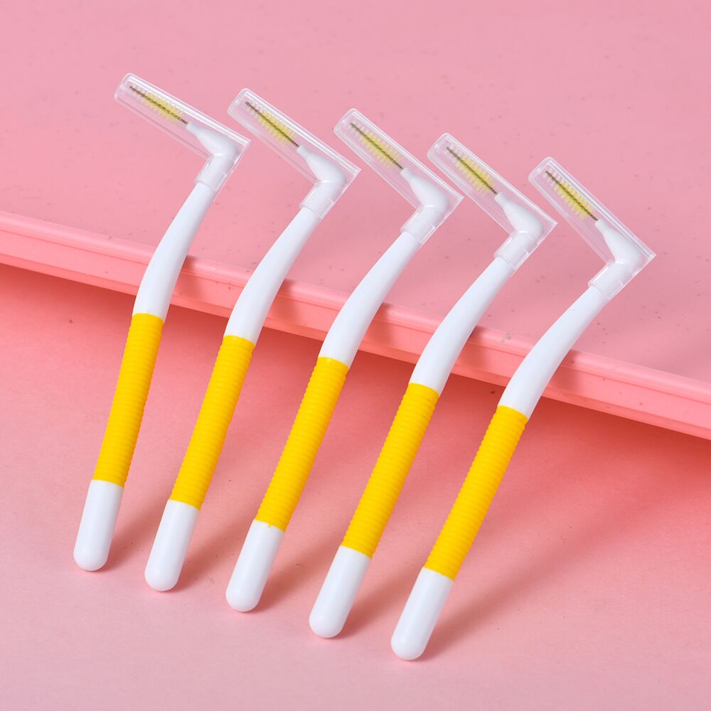 L-Shaped Interdental Brushes Braces Toothbrush Long Handle,6 Different ...