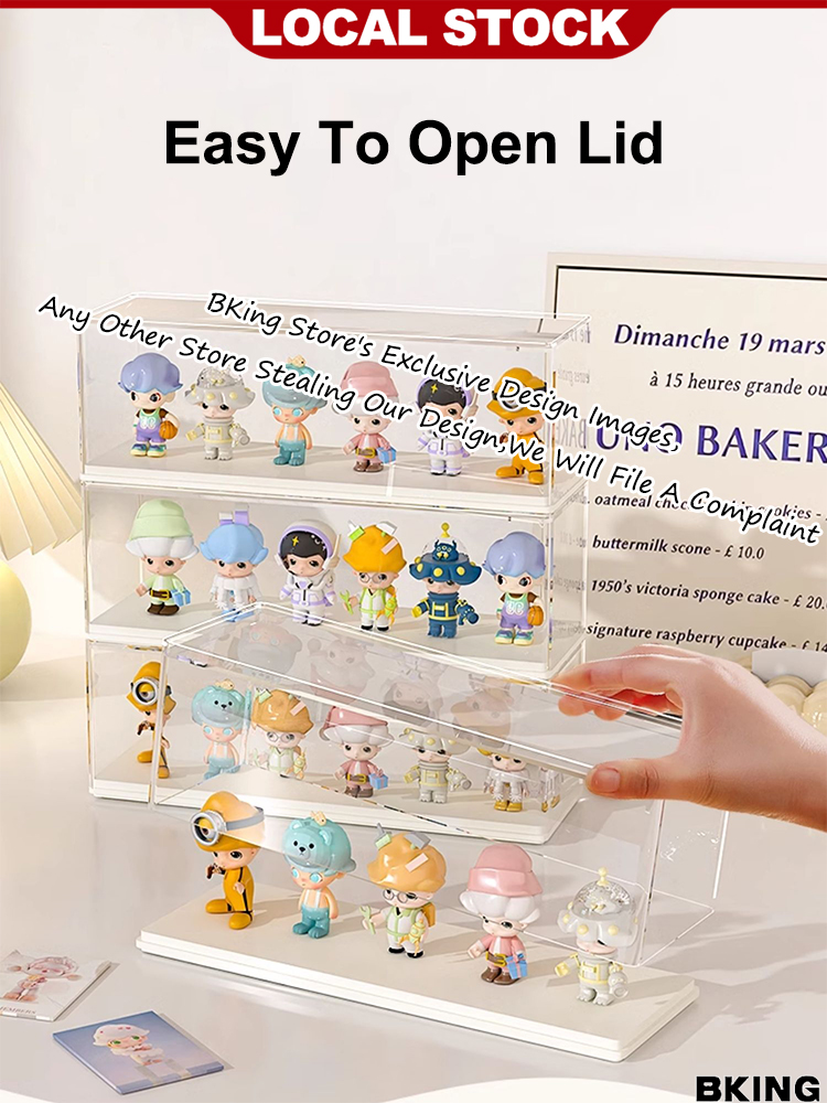 Transparent Popmart Display Box Stackable Acrylic Figurine Display Case ...