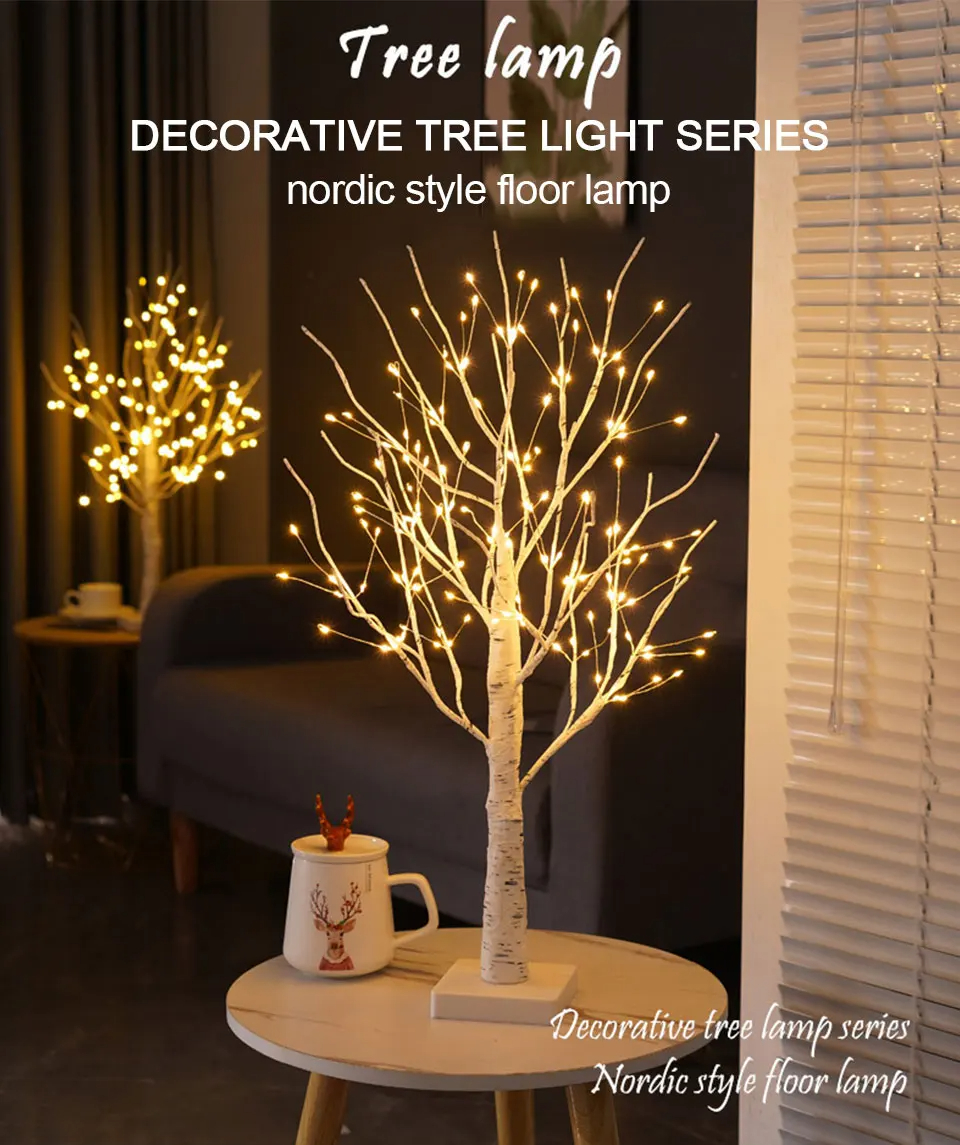 24/144 Leds Warm Tree Lights Valentines Day Gift for Room Decor Glowing ...
