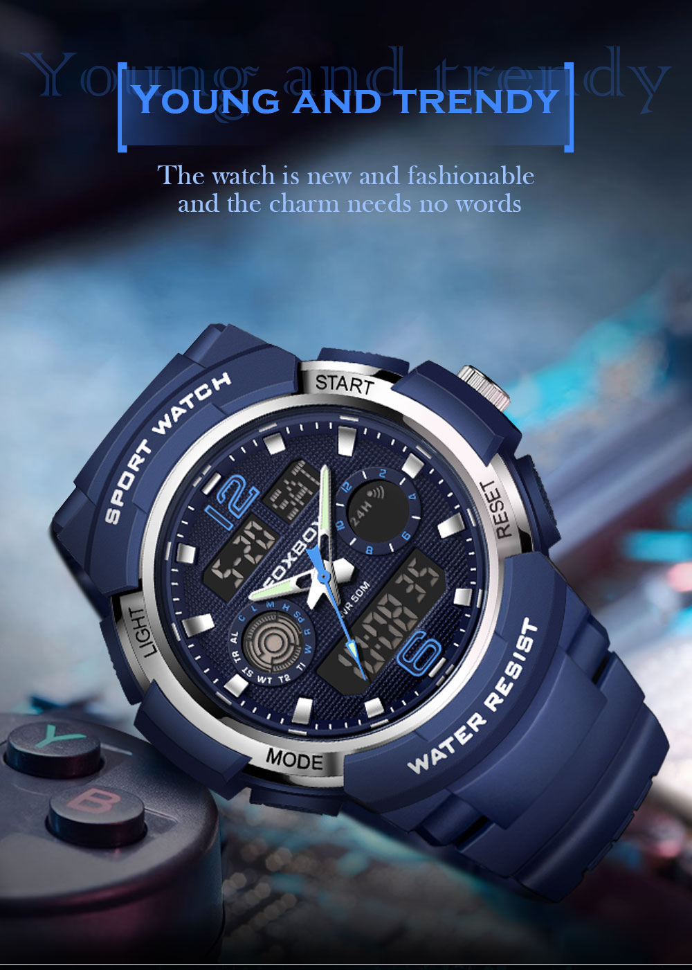 FOXBOX Fashion Alarm Mode Sports Hand Clock For Teenagers Multiple