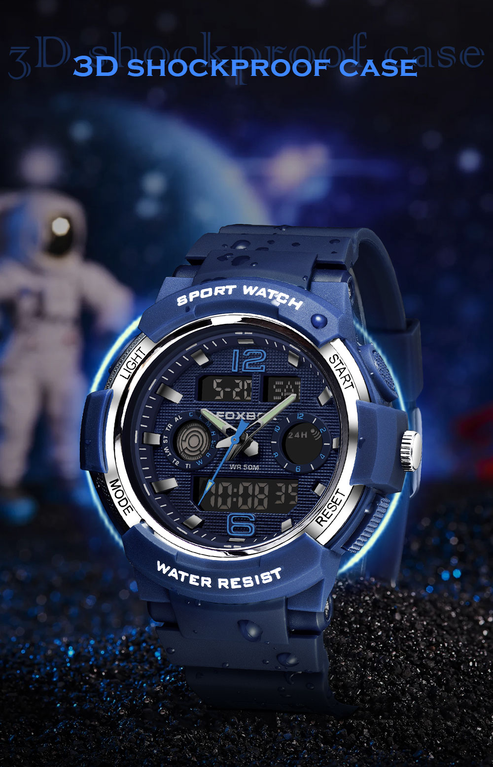 FOXBOX Fashion Alarm Mode Sports Hand Clock For Teenagers Multiple