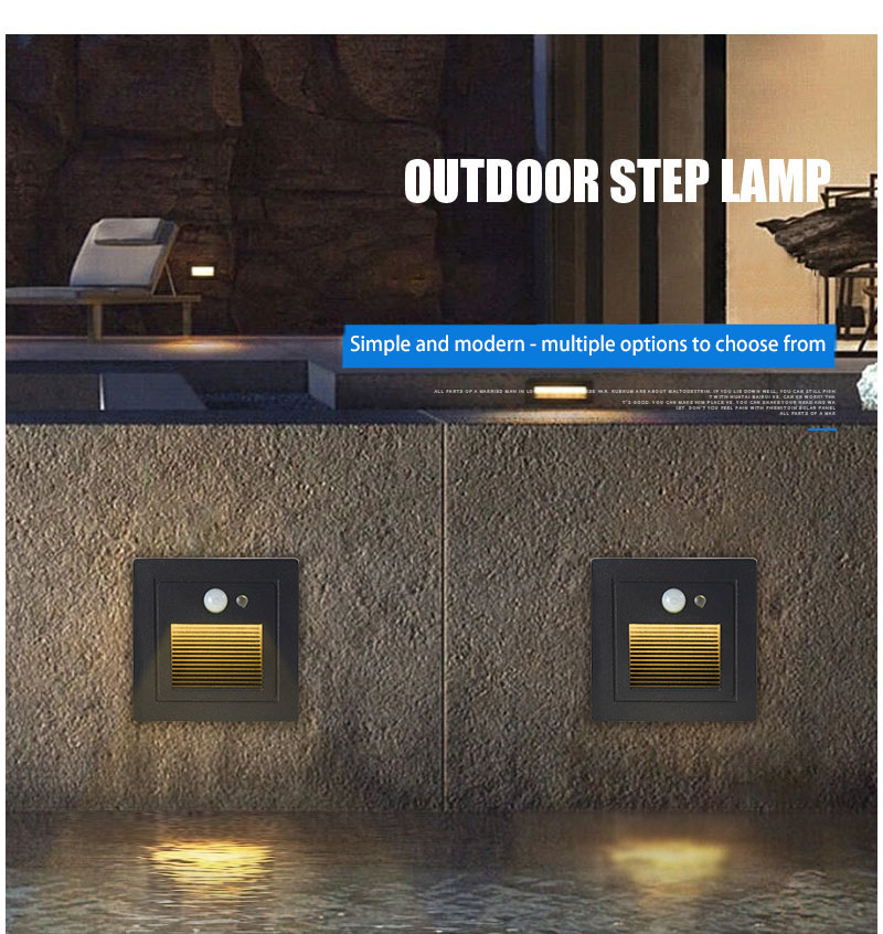 Outdoor LED Wall Foot Light Square Side Mounted Staircase Corner Step ...