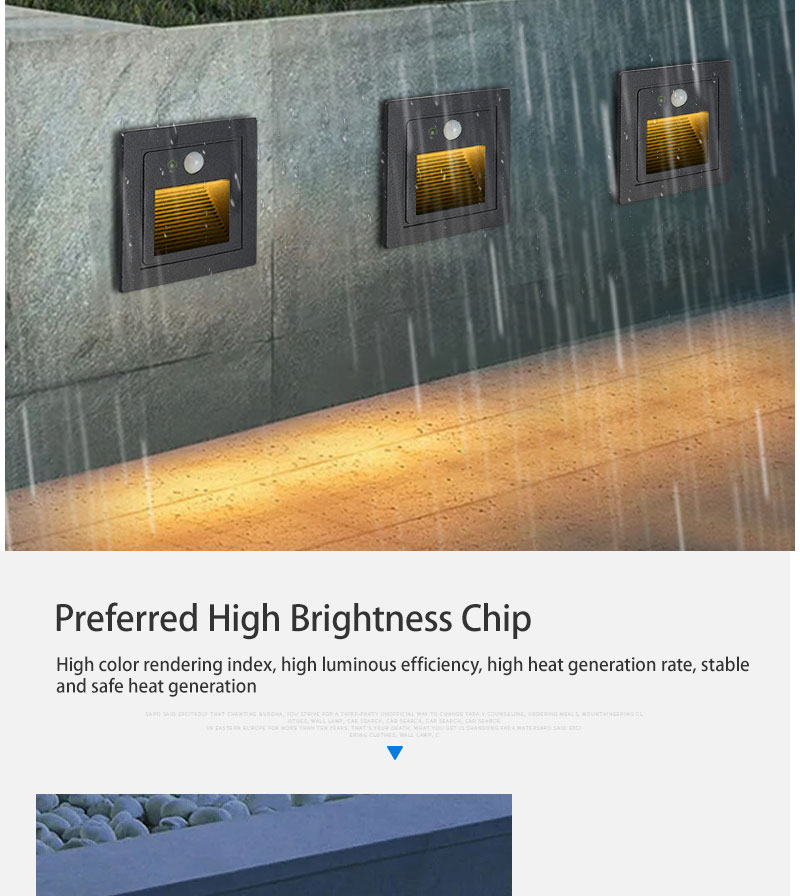 Outdoor LED Wall Foot Light Square Side Mounted Staircase Corner Step ...