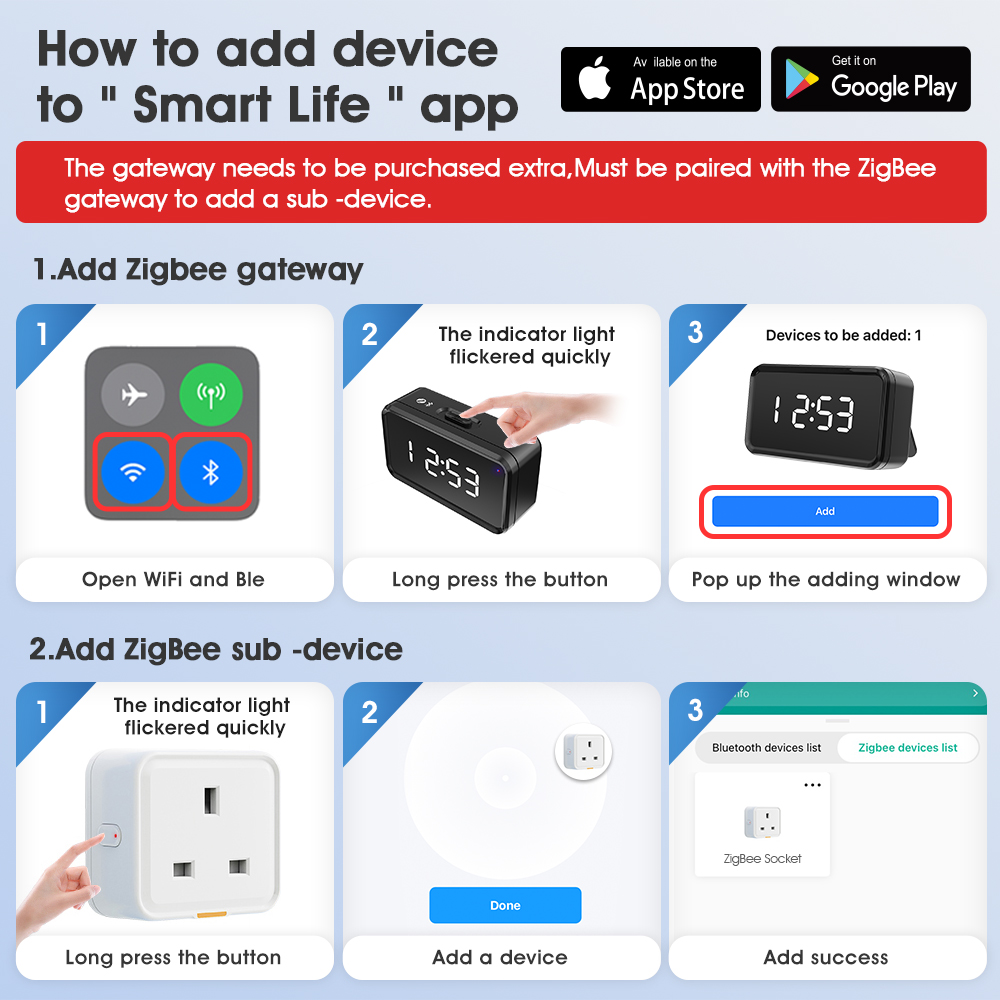 SMATRUL Tuya Zigbee Multi Smart Plug Socket 16A Power Monitor Track ...