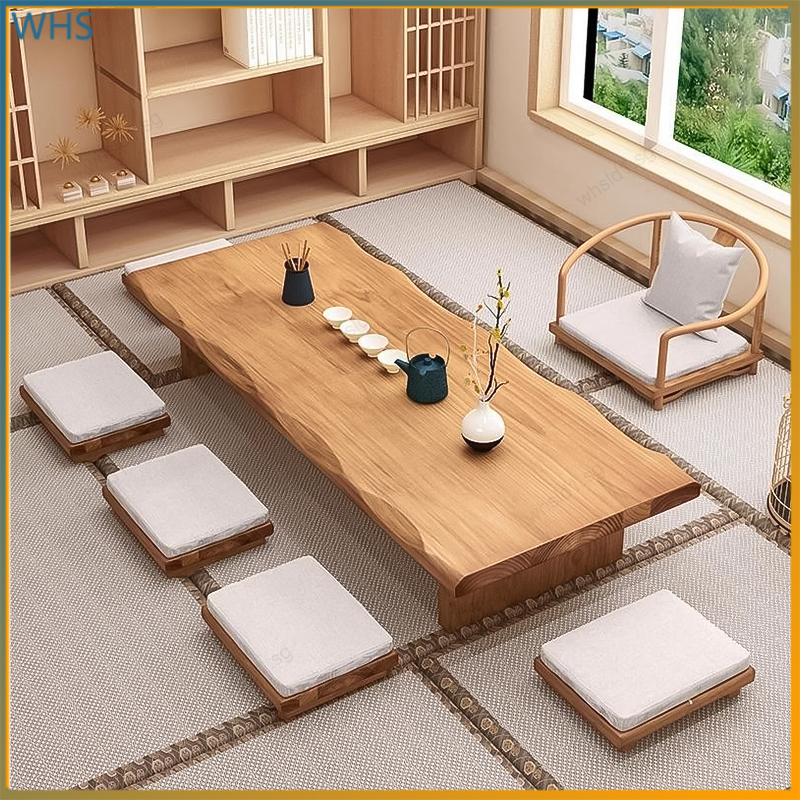 Solid wood tea table and chair combination tatami kang table kung fu ...