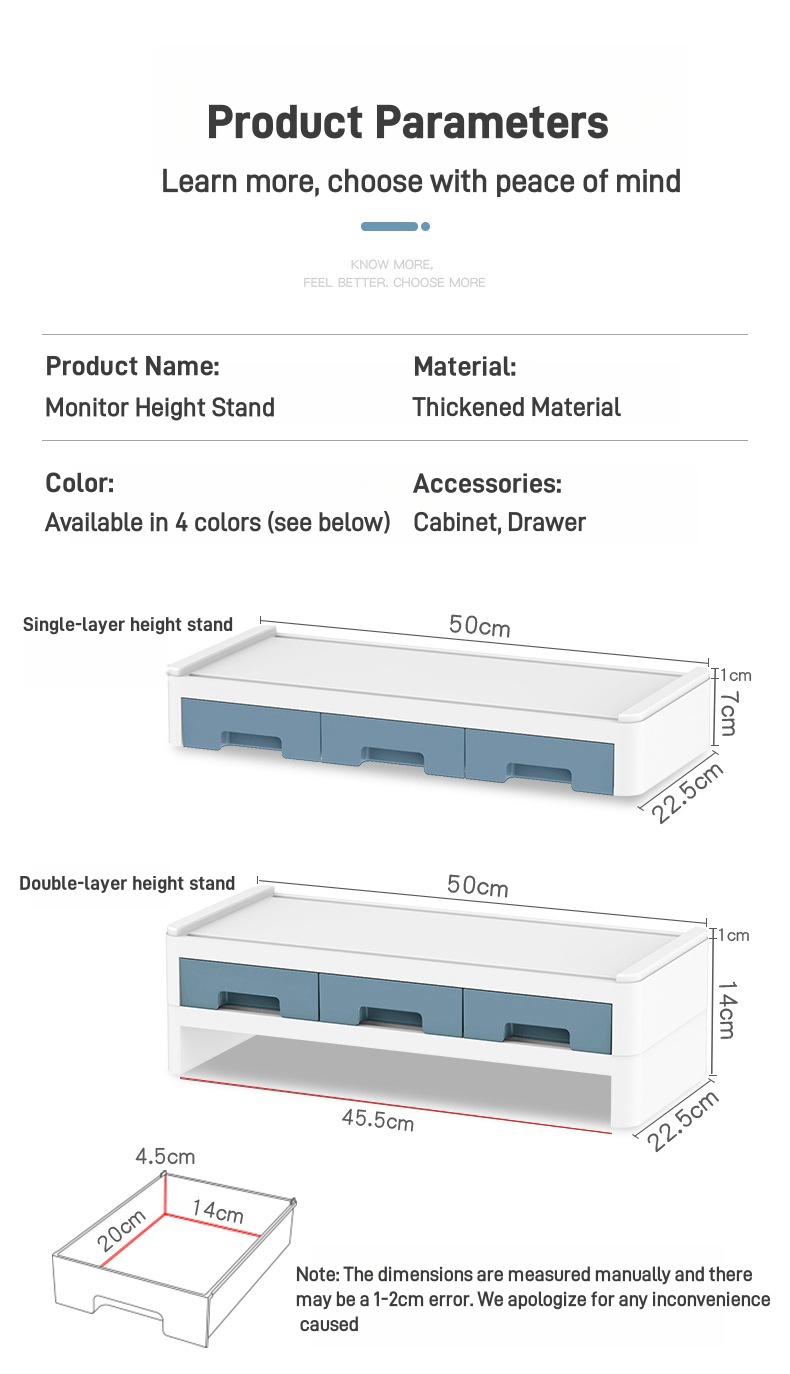 【SG READY STOCK】1-Tier/2-Tier Desktop Monitor Stand Riser With Drawer ...