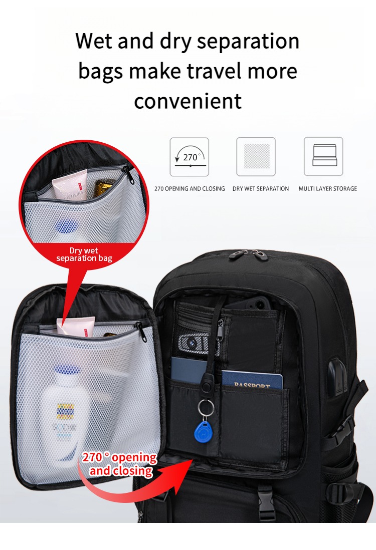 Ready Stock 50-80L Travel Bagpack man Expandable Sports backpack 17/18 ...