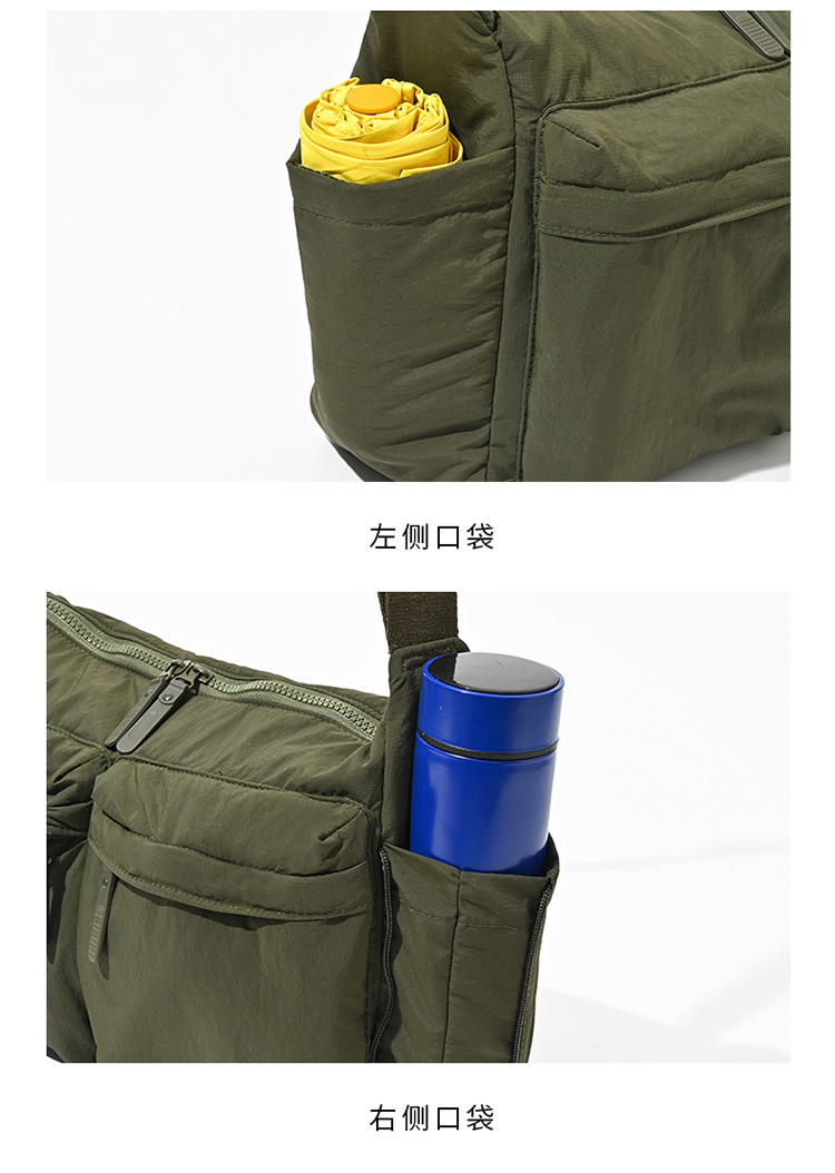 Multi-Pocket Bag Medium Black Nylon Canvas
