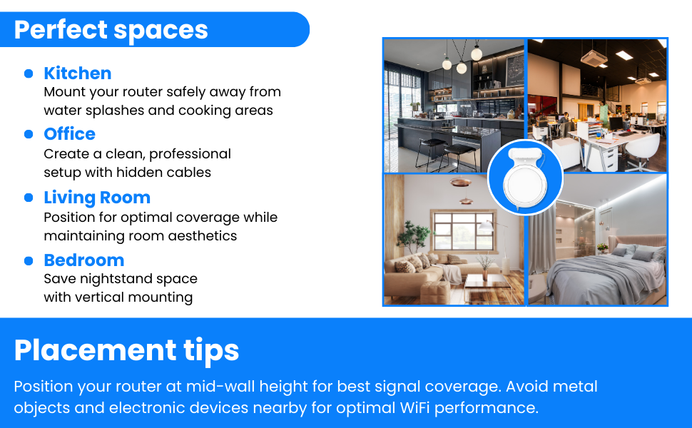 EDUP Wandhalterung Für Deco WiFi 7 System - 3er Set Mit Kabelmanagement In Weiß