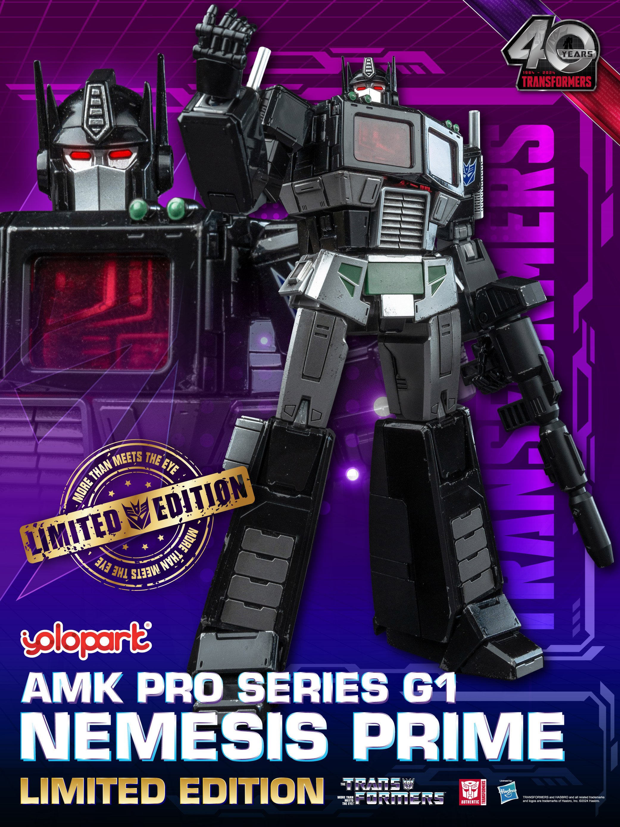 YOLOPARK Transformers G1 Nemesis Prime Action Figure 20 Cm – Collezionabile Con Armi E Luci LED - 3