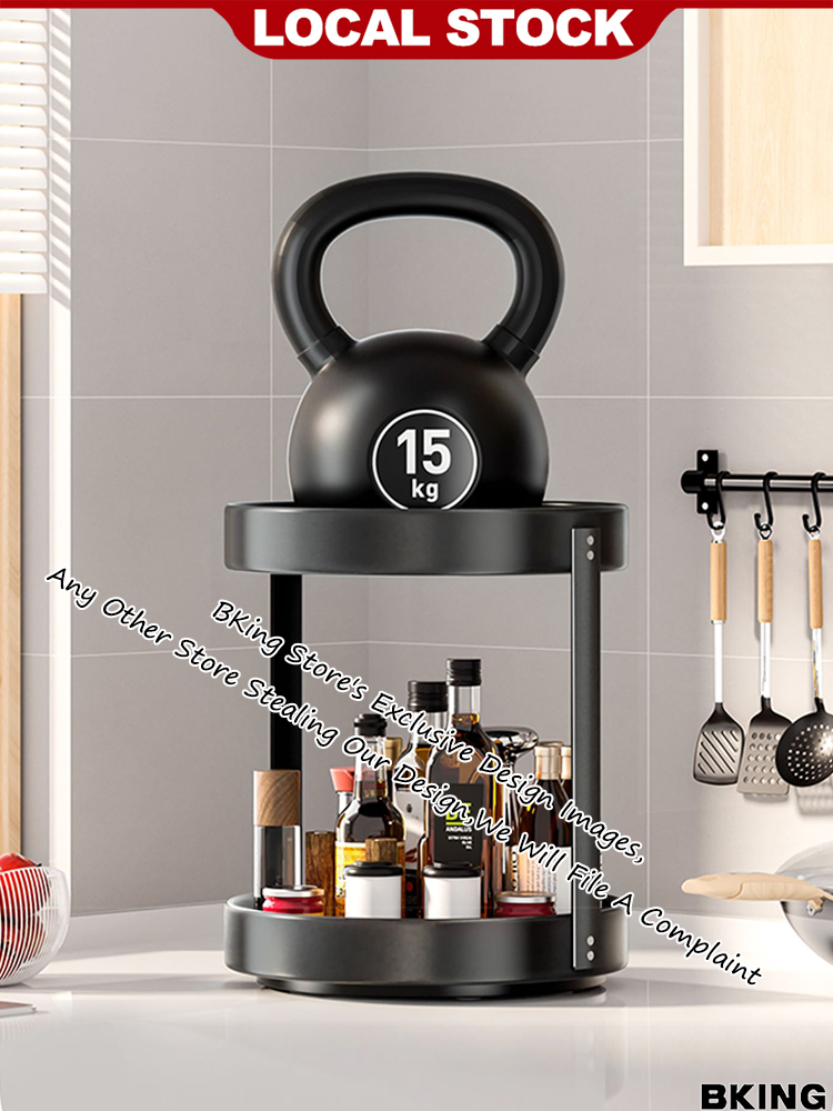Kitchen Organiser Spice Rack Condiments Organizer Sauce Rack Lazy Susan ...