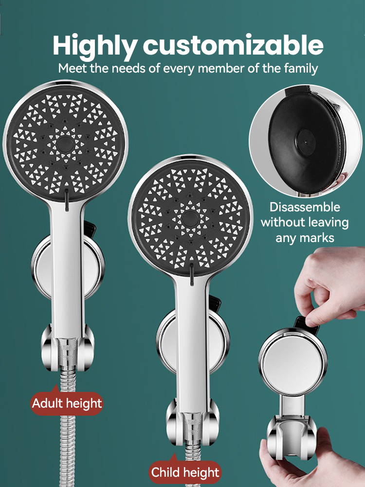Shower Holder Suction Cup Holder 360° Adjustable Plating Shower Rail ...