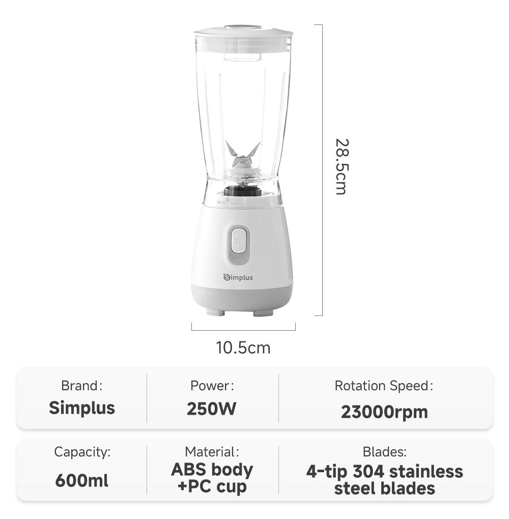 Simplus Multi-functional Blender | 600mL Capacity | 4 304 Stainless ...