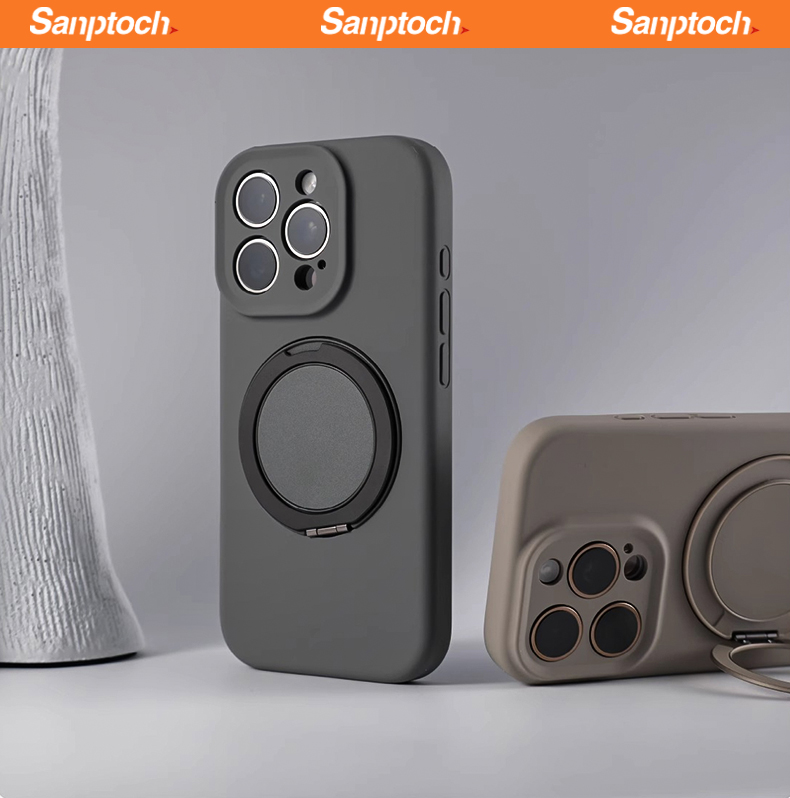 Sanptoch 360° Rotatable Stand Ring Phone Case For iPhone 16 15 14 13 ...