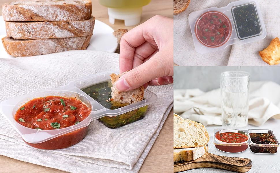 Double Compartment Condiment Container with Lid Double Compartment ...