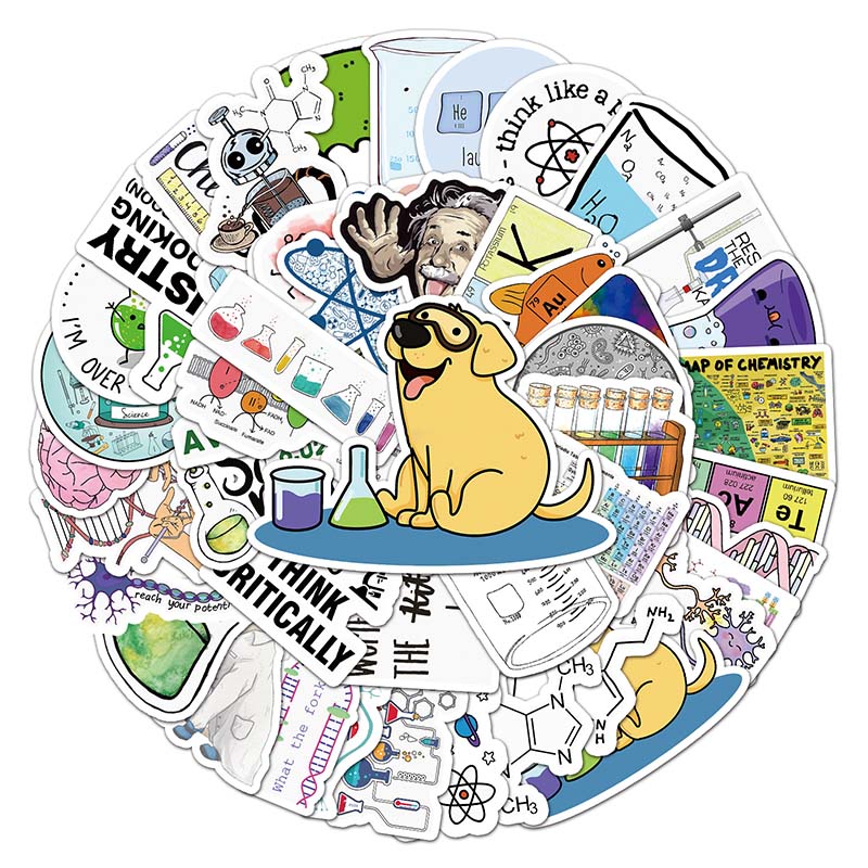 50pcs Science Lab Chemistry Stickers Funny Decal Skateboard Laptop ...