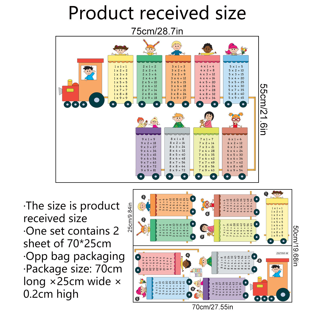 Cartoon Multiplication Table Math Toy Wall Stickers For Kids Rooms Baby ...