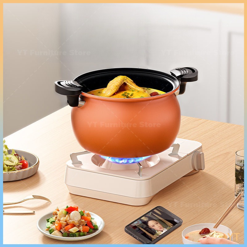 6L/8L Non-Stick Micro Pressure Pot Multifunction Stew Cooking Soup Wok ...