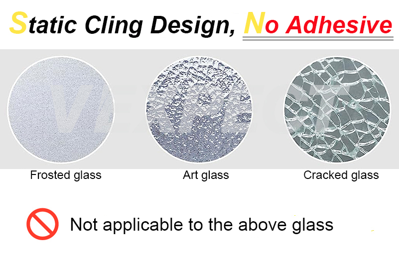 Window Film Sticker 3D, Rainbow Removable Non-Adhesive Decorative Glass ...