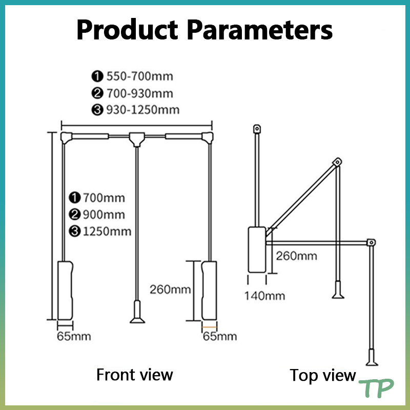 TP wardrobe lift hanger pull down hanging clothes rod closet ...