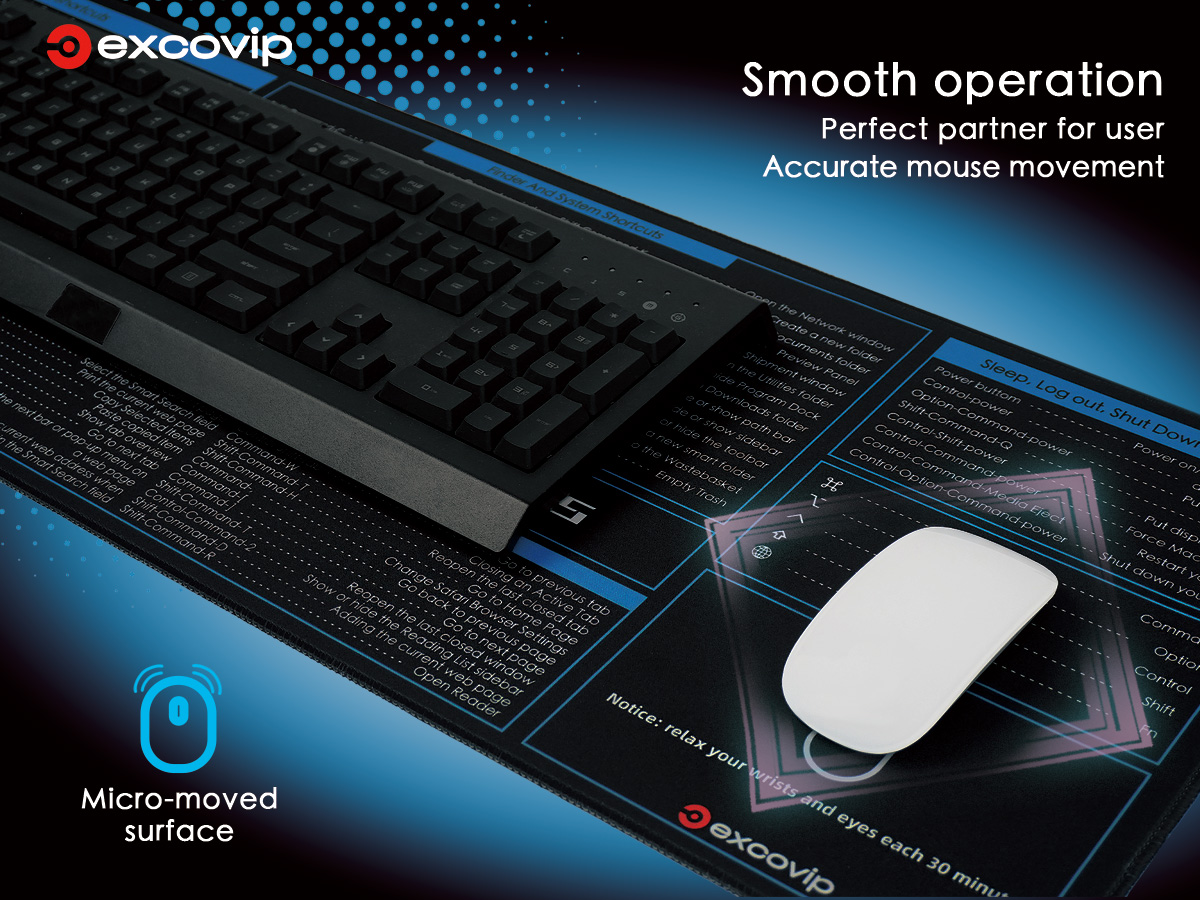 Mac Shortcut Key Large Size Mouse Pad English Soft Comfortable Seaming ...