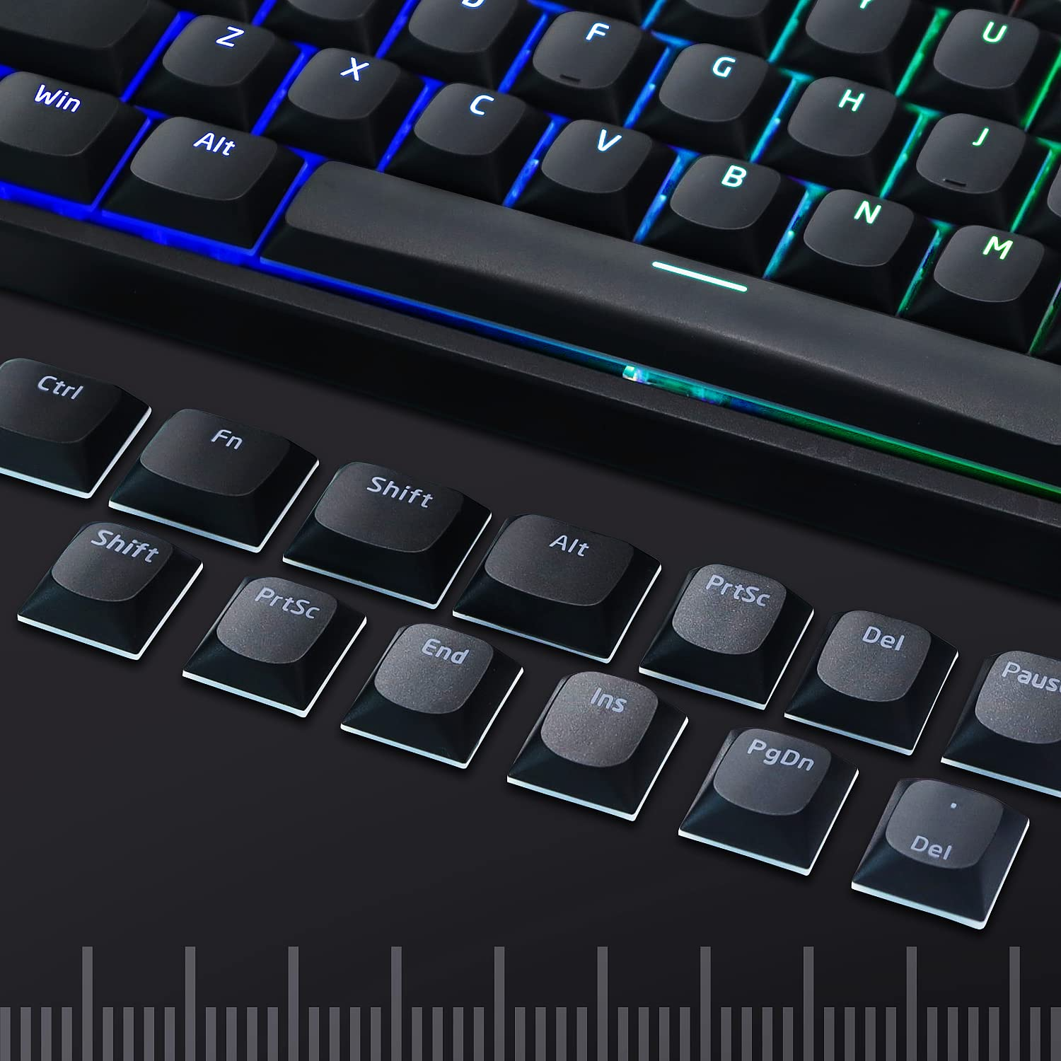 WOMIER 118 Keys Low Profile Pudding Keycaps Shine Through PBT Keycap ...