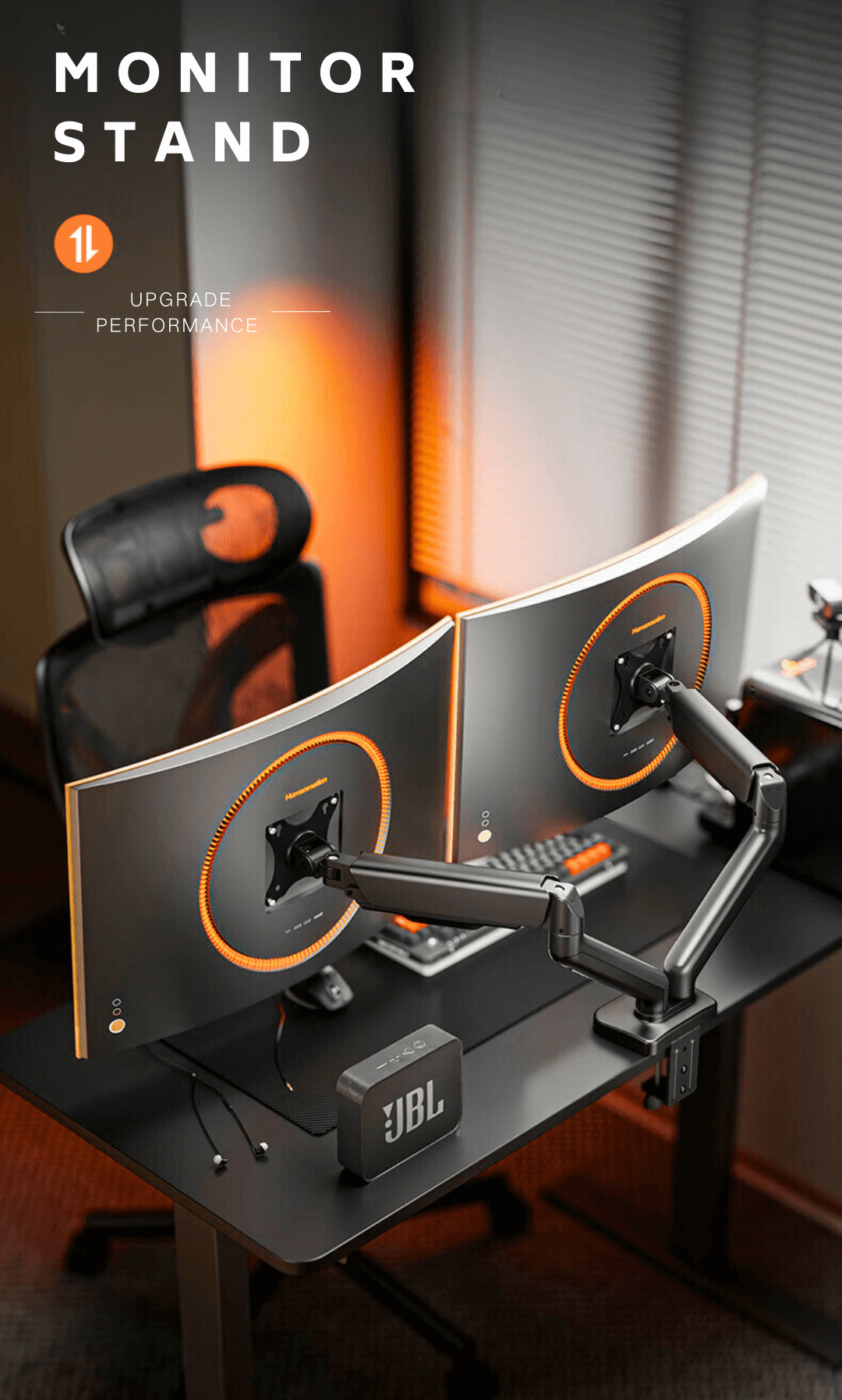 Premium dual monitor arm Steel Articulating Monitor Stand Adjustable ...