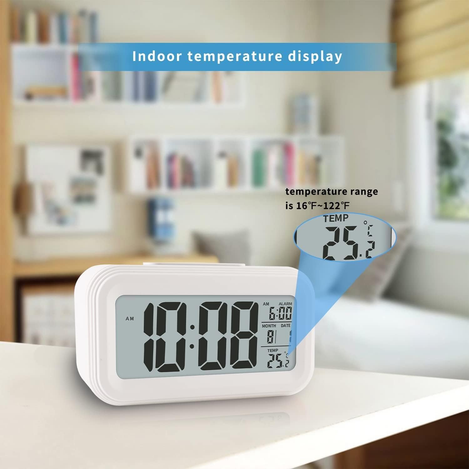 LED Digital Alarm Clock | 12/24H Electronic Digital Clock with ...