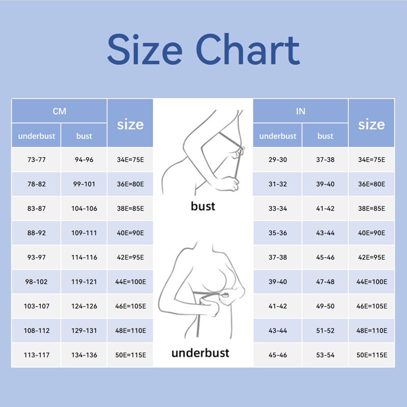 PARIFAIRY Solid Color Plus Size E Cup Women Bra Intimate Underwear ...