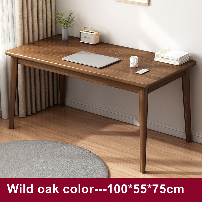100cm Solid Wood Study Table Rectangular Writing Desk Computer Desktop ...