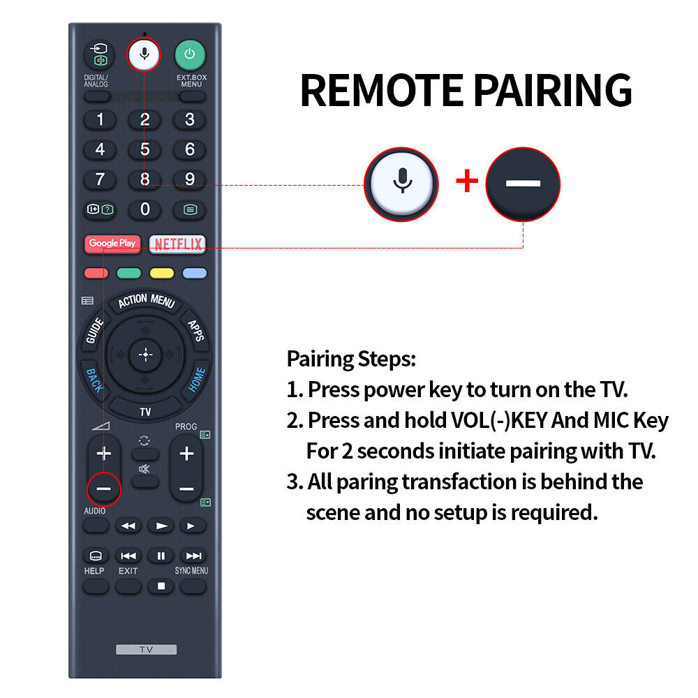 Genuine Voice Remote Control Suitable for SONY Smart TV Remote Control ...