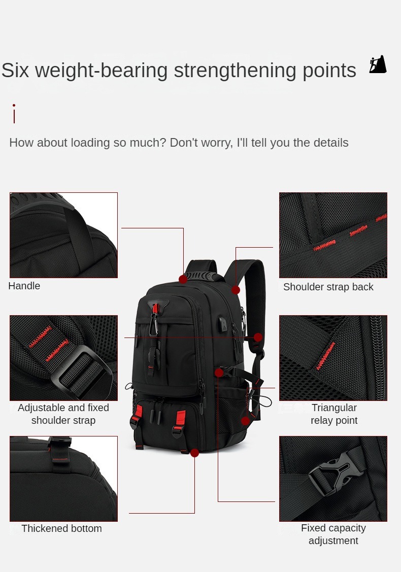My available 50/60/80L Travel bagpack man expandable waterproof 17 inch ...