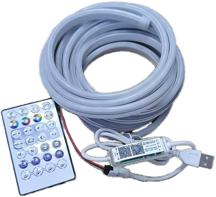 0.5m to 6m USB Smart RGB IC LED Neon Rope Strip Light with Music SYNC ...