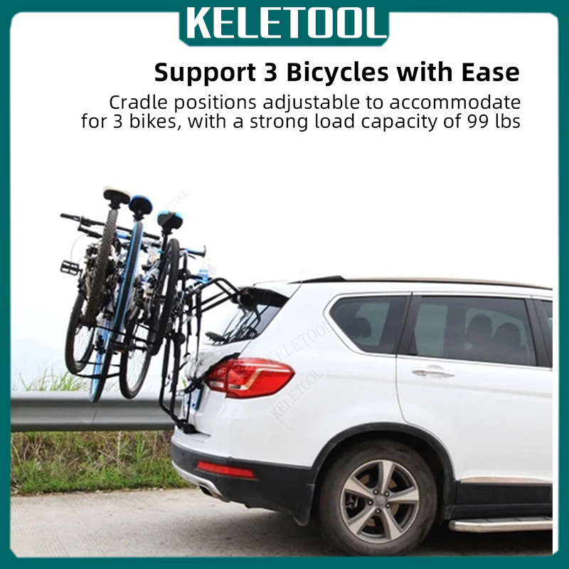 Three Bike Trunk Rack Rear Mount Carrier Wall-mounted Road Bike Rack ...