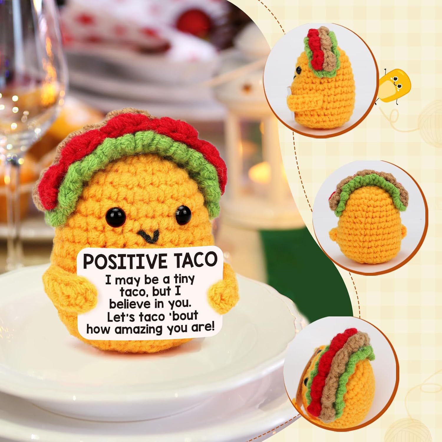 Knitted dolls with emotional support cards, hand woven plush dolls ...