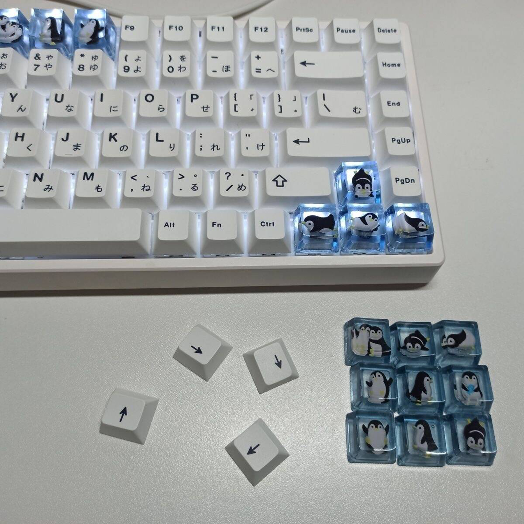 Penguin Panda Personalized Keycaps Direction Keys Cute Translucent ...