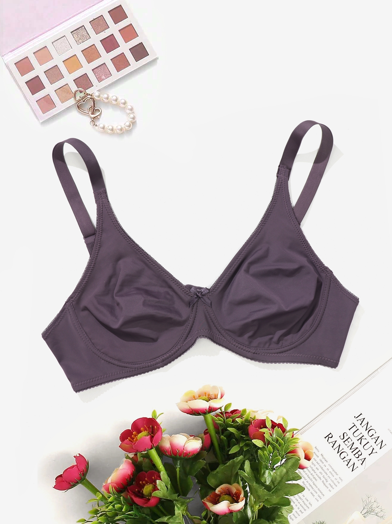 PARIFAIRY Woman Plus Size Bra with Wire Unlined Thin Breathable ...