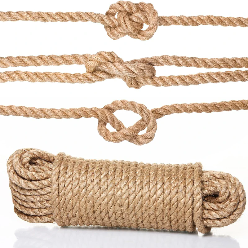 10MM Thick Hemp Cord Ropes Strong Natural Twine string Jute Hemp Rope ...