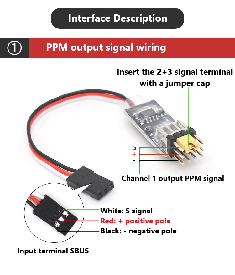 1pcs Model aircraft remote control receiver SBUS to PPM signal or PWM ...