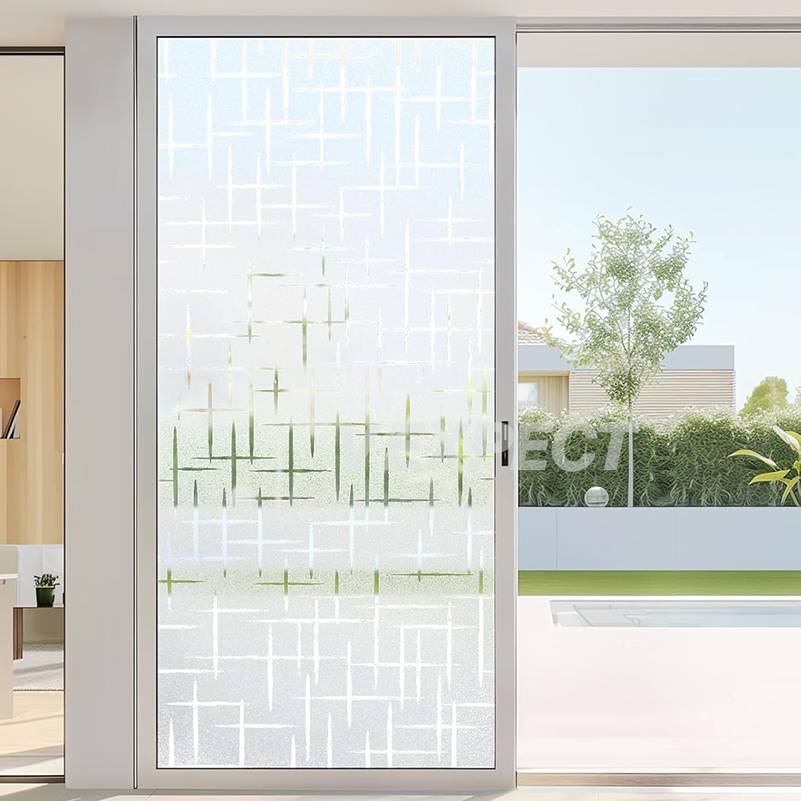 Window Film Sticker Privacy, Decorative Glass Door Film, Non-Adhesive ...