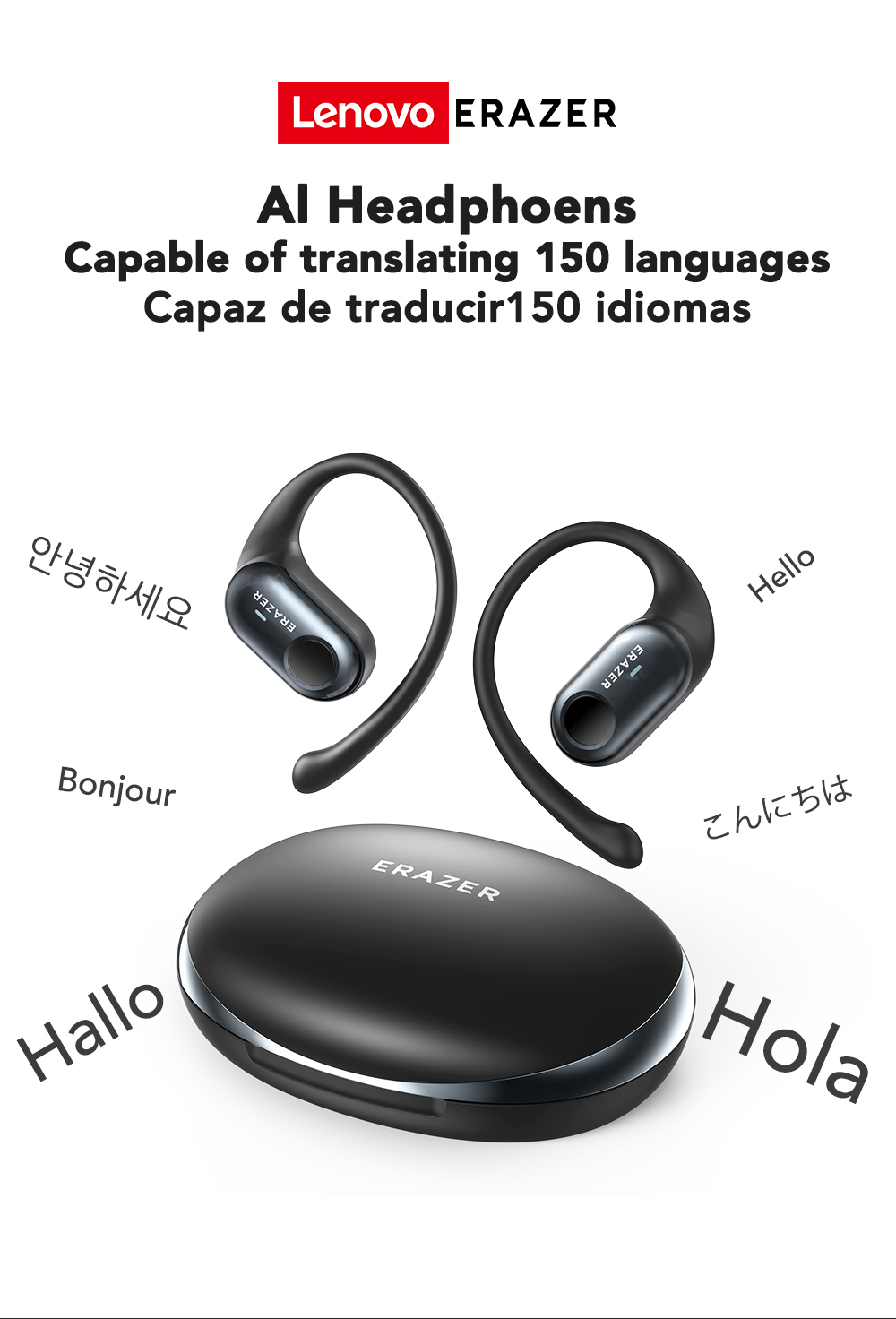 Lenovo ERAZER XT93 PRO Al Smart Real-Time Translation Wireless ...