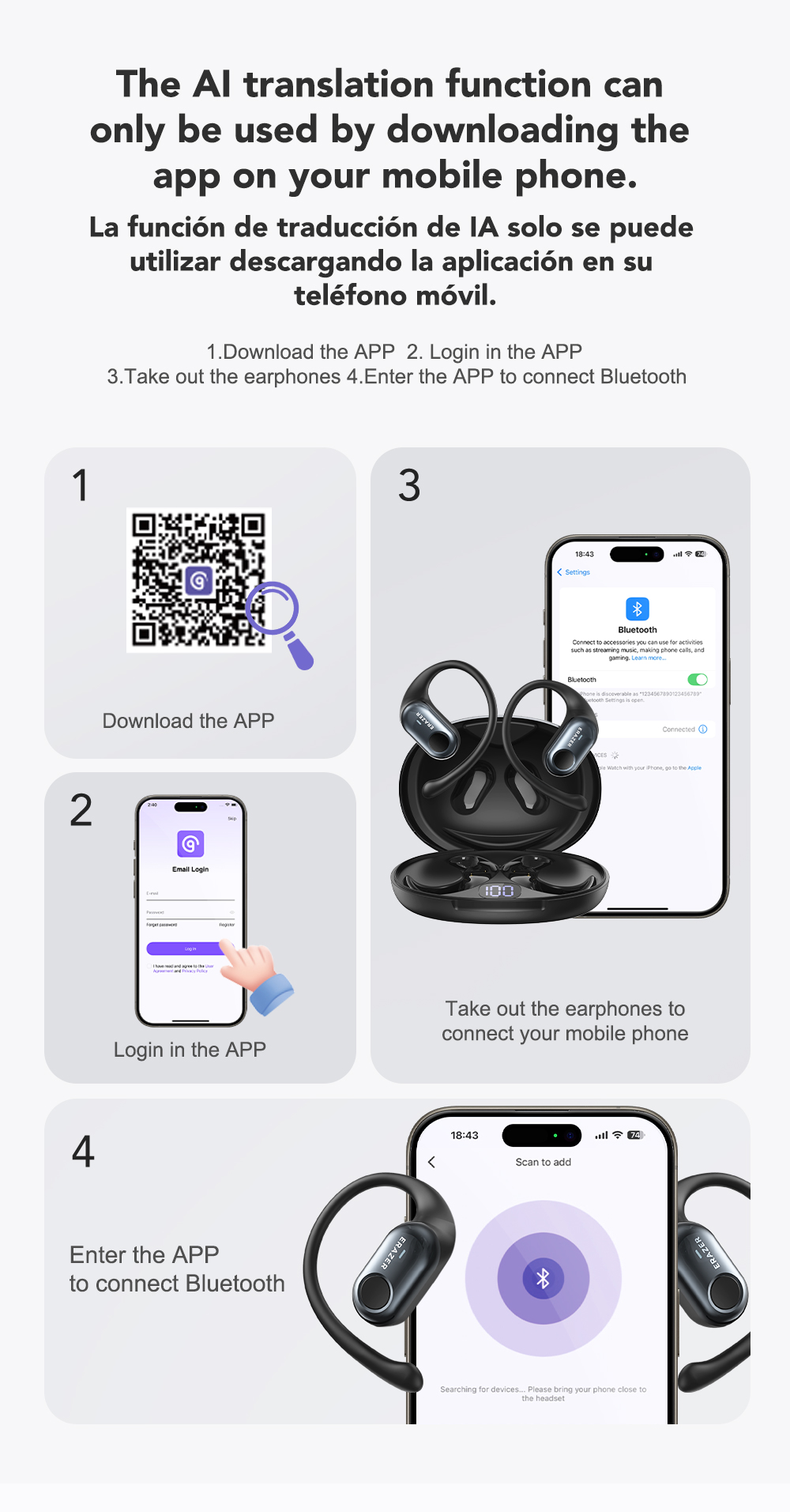 Lenovo ERAZER XT93 PRO Al Smart Real-Time Translation Wireless ...