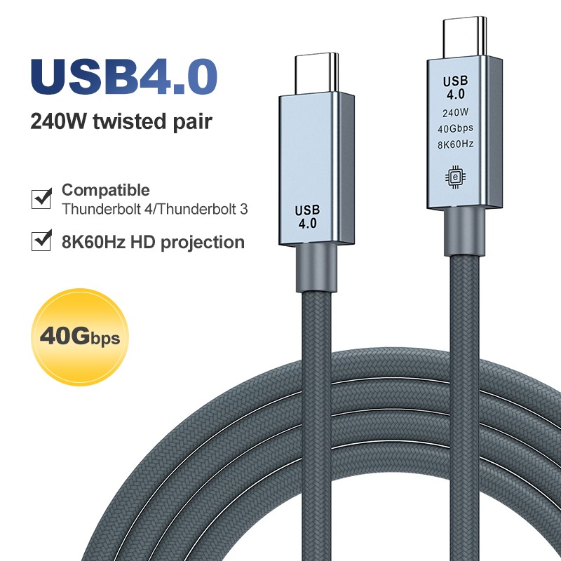 YOTETION Type C To C 60FT Cable,4K@60Hz 100W Fast Charging - Carbon Fiber Braided, High-Speed Data Transfer For Xreal MacBook Pro IPad Pro IPhone 15 Pro Galaxy S22 Portable Monitor - View #2