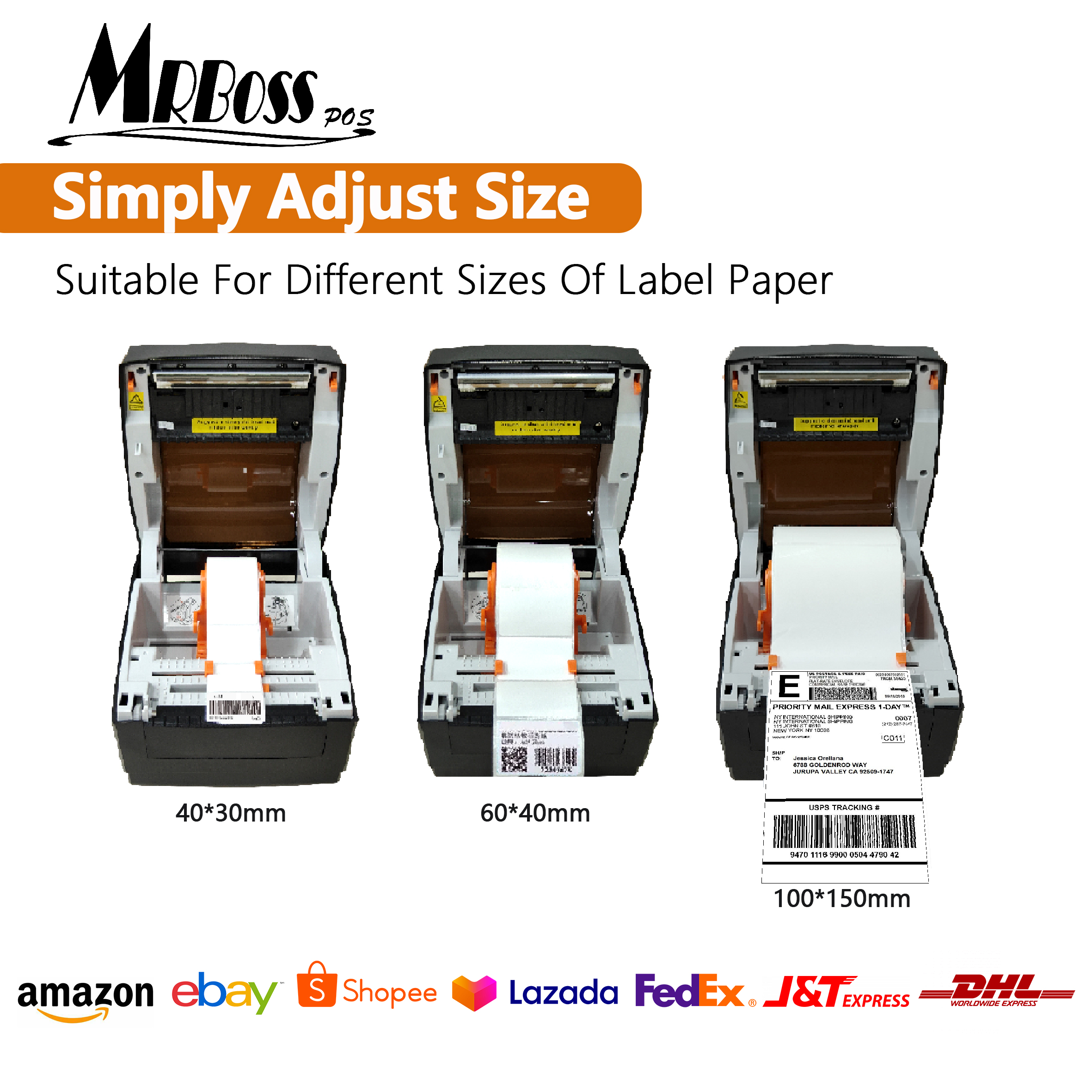 Thermal sticker Printer Bluetooth Waybill Barcode Shipping Label ...