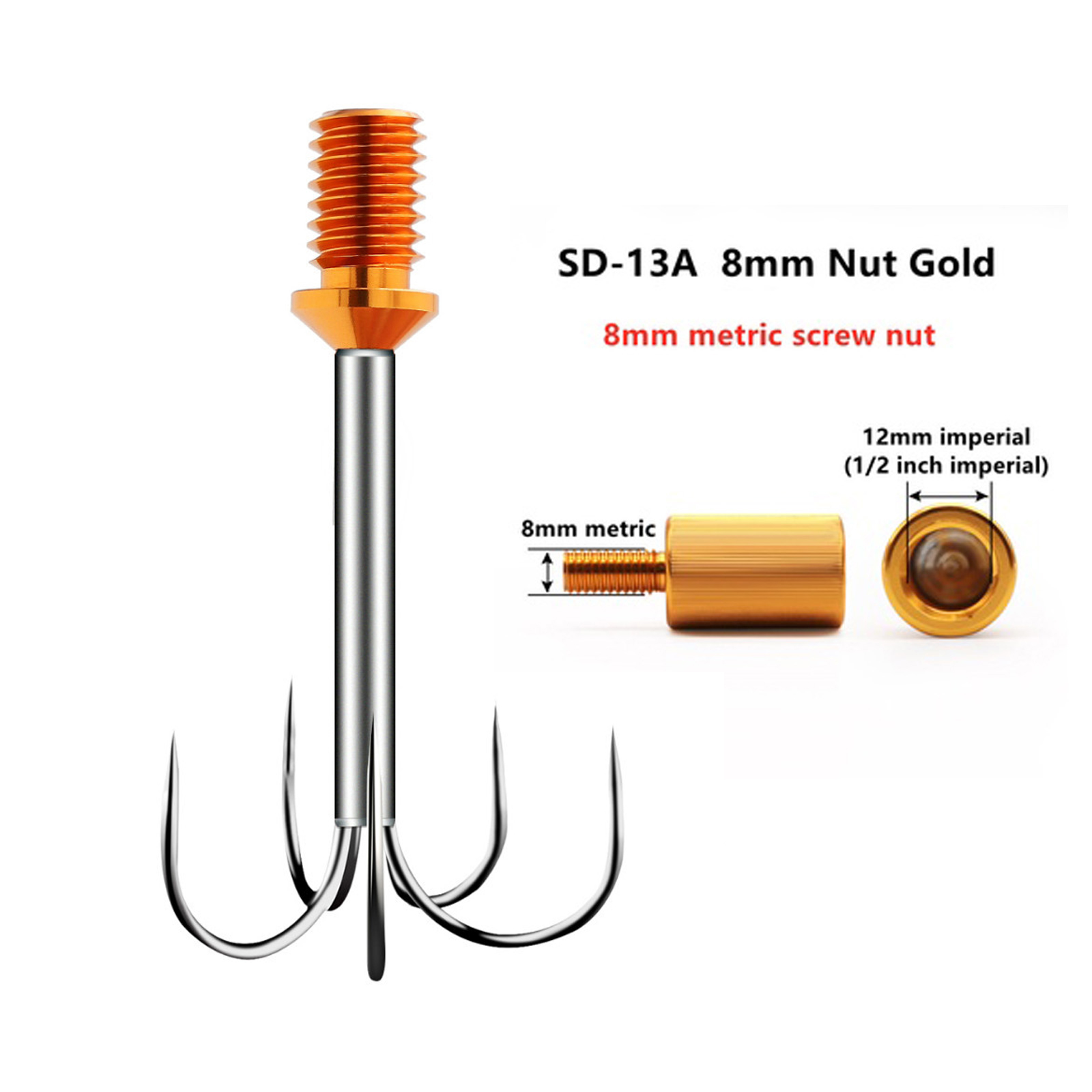SANLIKE Anchor Squid Fishing Hook Stainless Steel 5 Pin Fish Hooks 1/2 ...