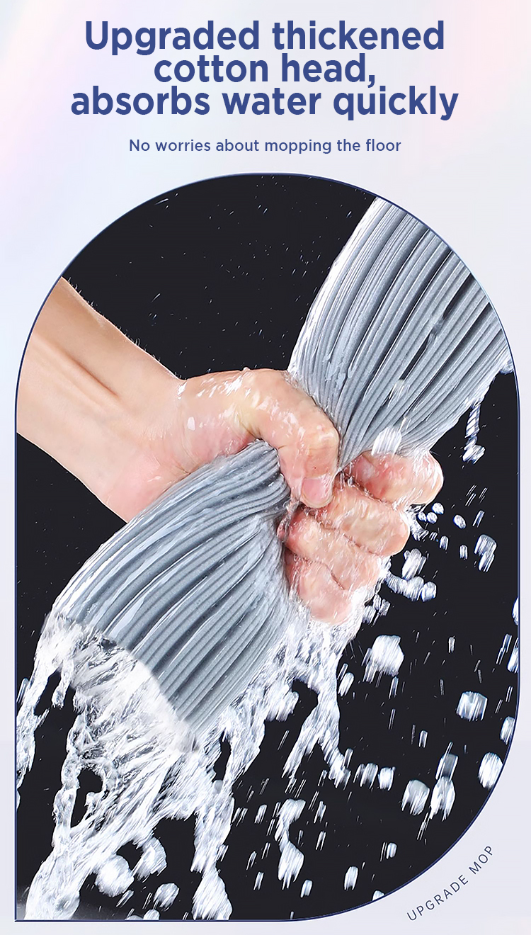 Joybos Self-Wringing Sponge Mop for Floor Cleaning Squeeze with 2 PVA ...