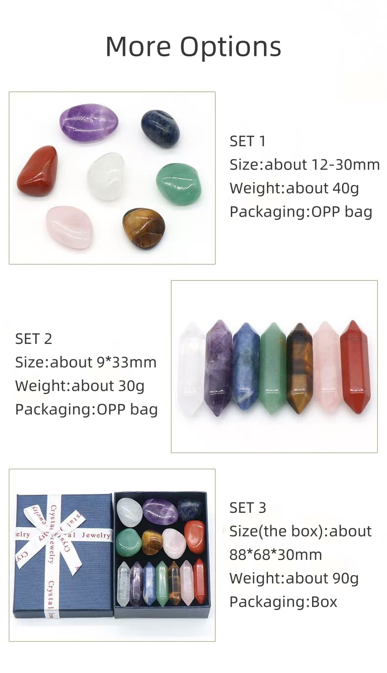 7 Chakra Healing Stones Set Crystal Stone Quartz Point 7 Chakra Crystal ...
