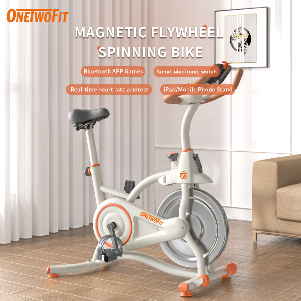 OneTwoFit newly upgraded 6KG magnetic flywheel dynamic bike stainless ...