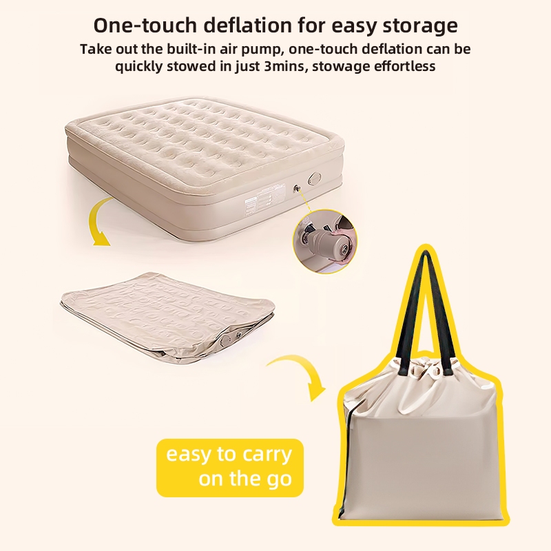 Inflatable mattress with electric air pump outdoor camping moisture ...